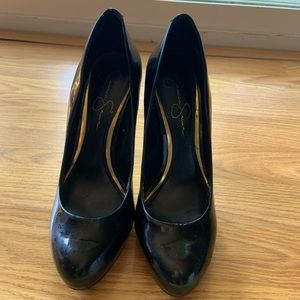 Jessica Simpson patent black heels, 7